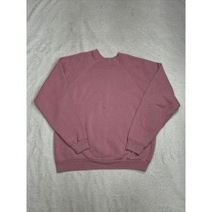 Vintage 90s Tultex Blank Soft Pink Crewneck Sweatshirt Size Large USA Made